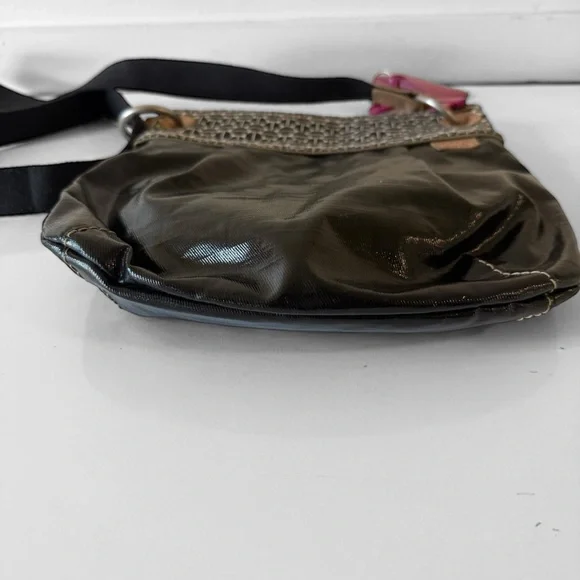 Fossil Key Per Crossbody Bag Coated Canvas Black  VTG Y2K Boho - Picture 4 of 7